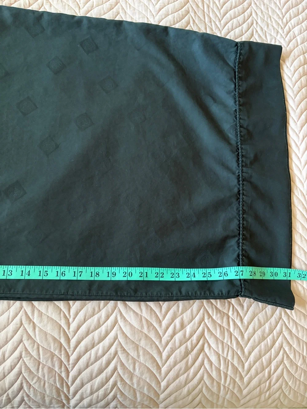 Vintage Royal Sateen 3 King Pillowcases Black Jacquard 100% Egyptian Cotton